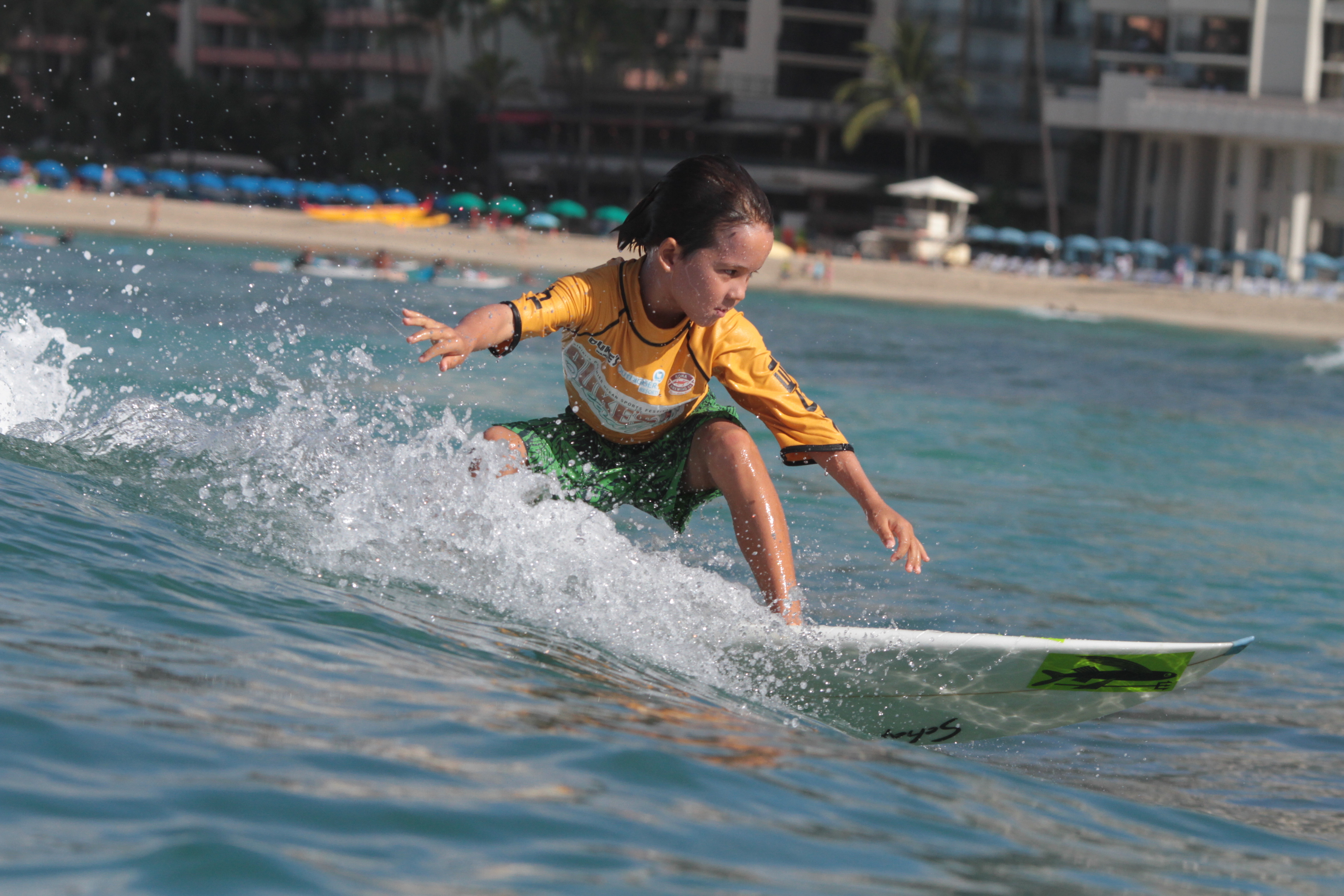 Participants at 2016 Duke's OceanFest-Children Surfing Event