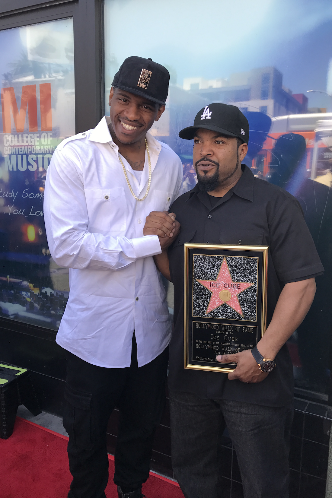 Rashad McCants and Ice Cube during Ice Cube’s Hollywood’s Walk of Fame honor on June 12, 2017