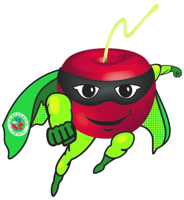 Meet "Super Cherry" a super fruit super hero from Graceland Fruit