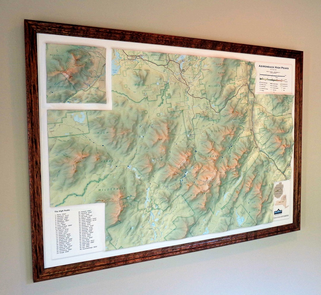 The map is also available fully framed in wood or black metal for $107.95
