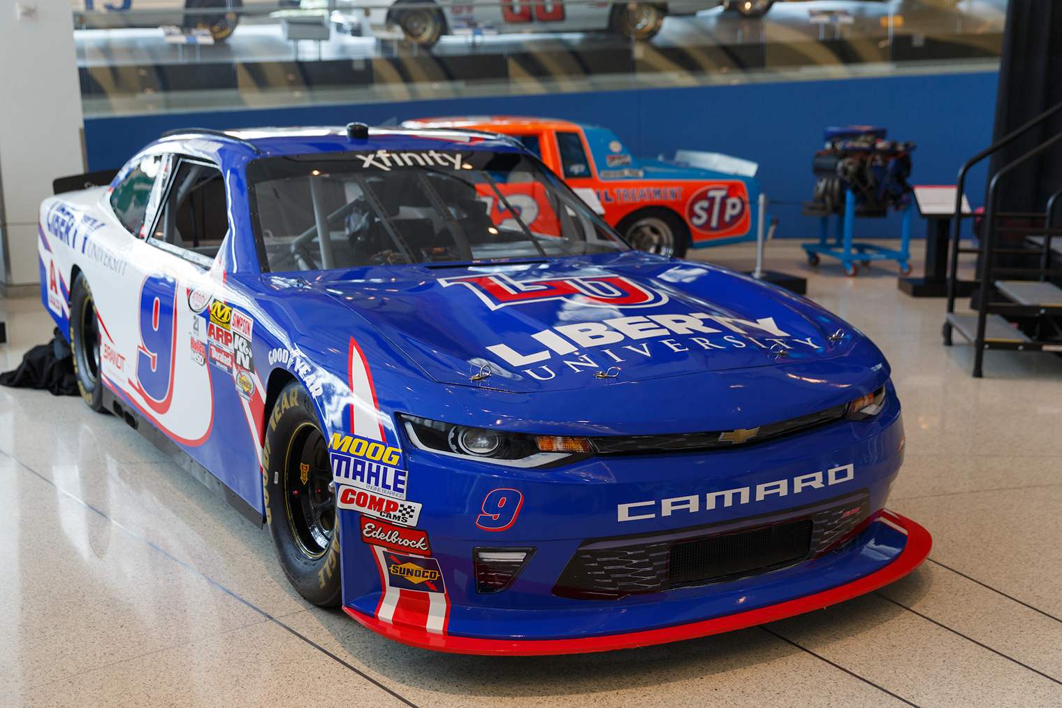 The 'throwback' car that Liberty University-sponsored No. 9 Chevrolet Camaro driver William Byron will drive at the Sept. 2 Xfinity Series race at Darlington, S.C., was revealed on Aug. 2.