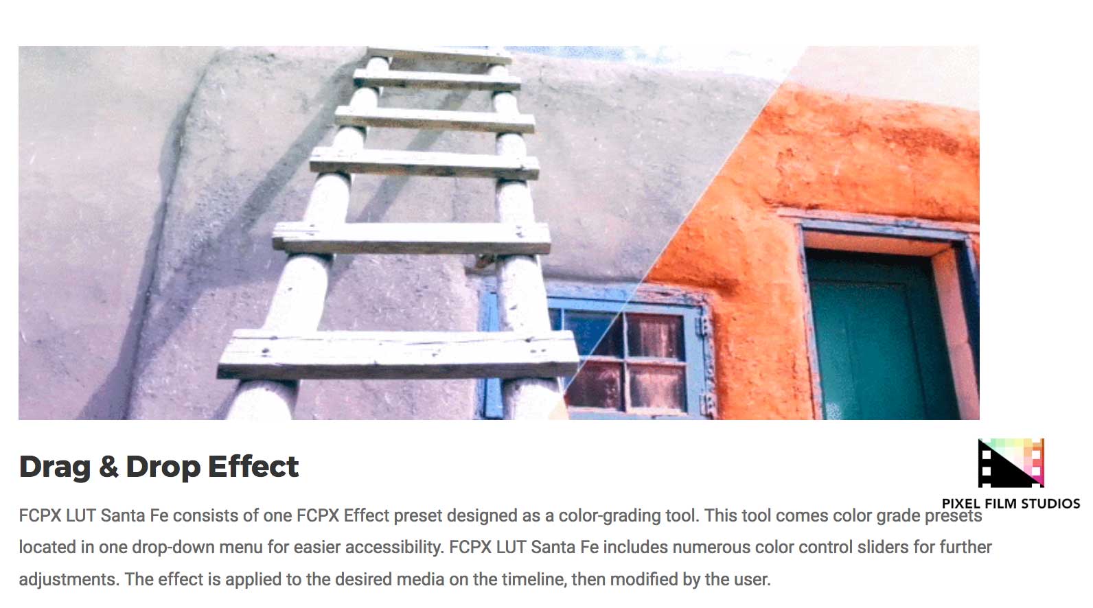 FCPX LUT Santa Fe - Pixel Film Studios Effects - Final Cut Pro X Plugins