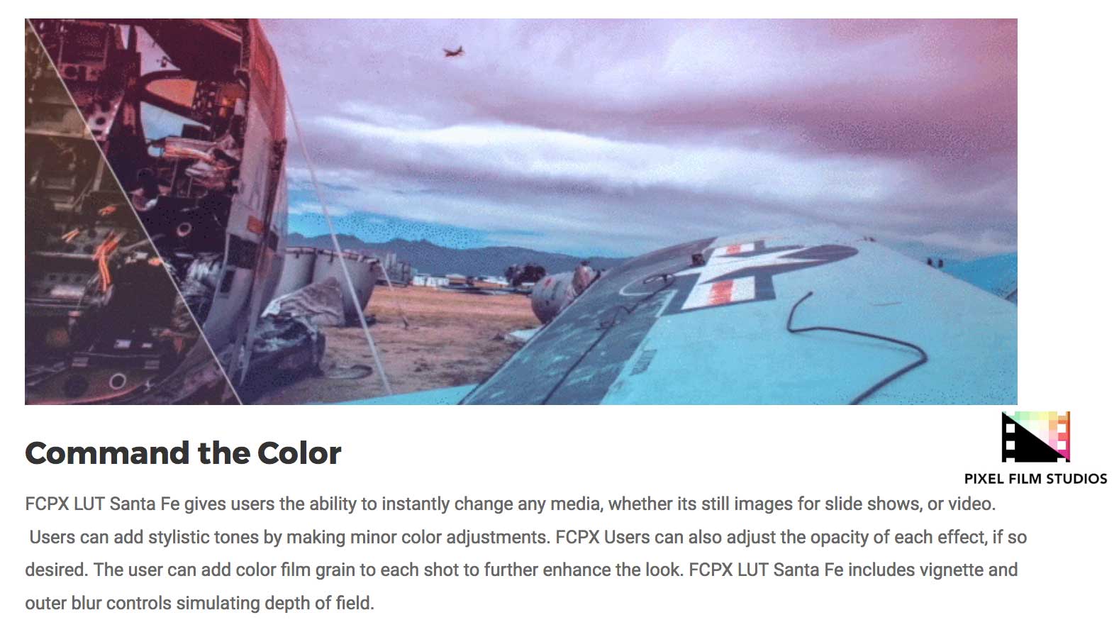 FCPX LUT Santa Fe - Pixel Film Studios Effects - Final Cut Pro X Plugins