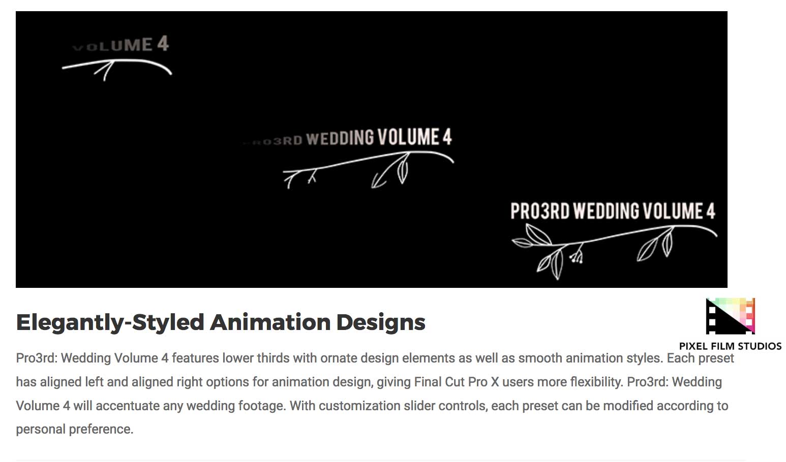 Pro3rd Wedding Volume 4 - Pixel Film Studios Plugins - FCPX Effects