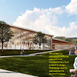 Conceptual rendering of new Miwok Center at COM's Indian Valley Campus.