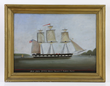 Edward B. Michels Master, Ship John Quincy Adams, Oil on Wood Panel