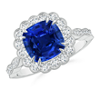 Sapphire Scalloped Cocktail Halo Ring