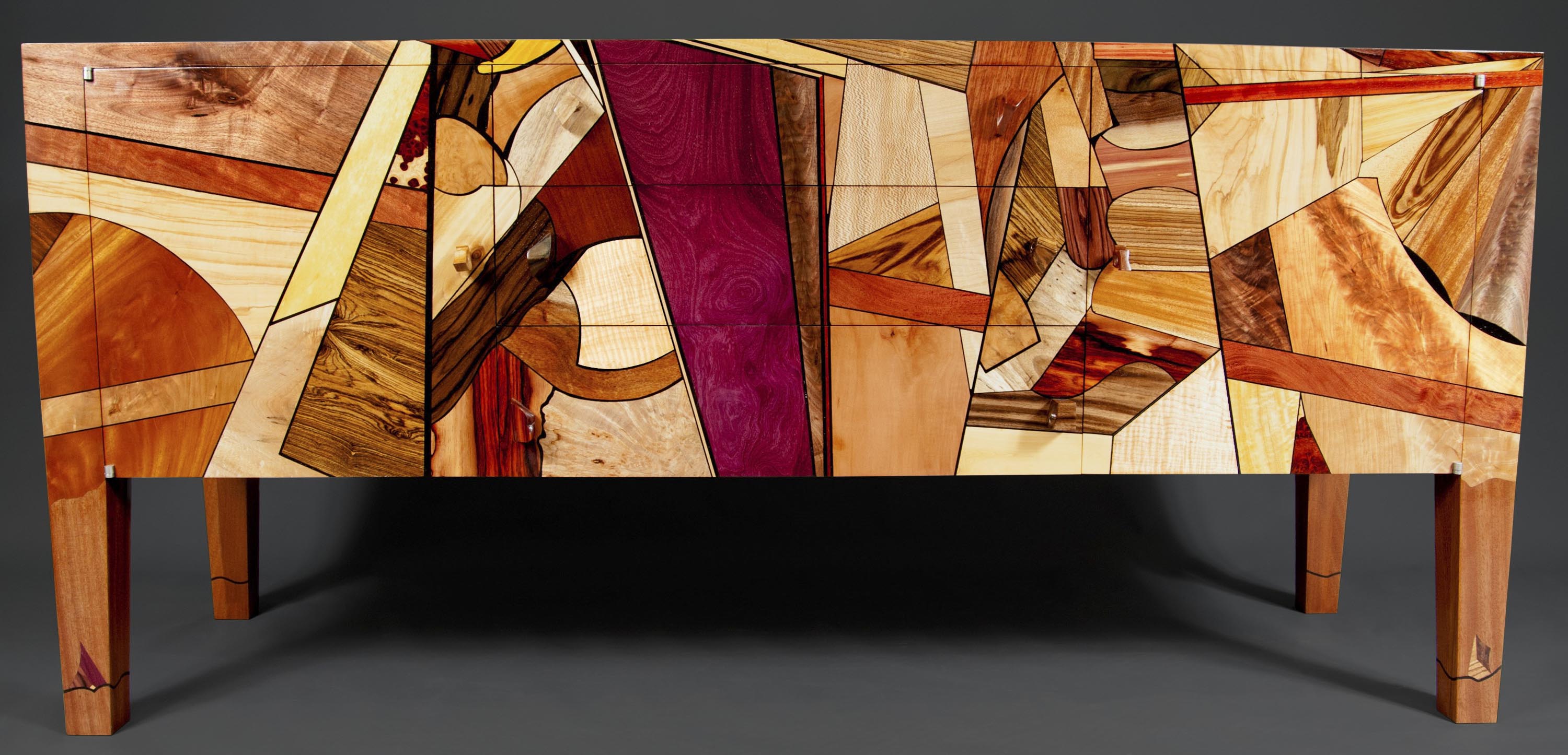 The roundup of talent at the 25th annual Western Design Conference Exhibit + Sale in Jackson Hole this September includes Mondrian-inspired marquetry by MosArt.