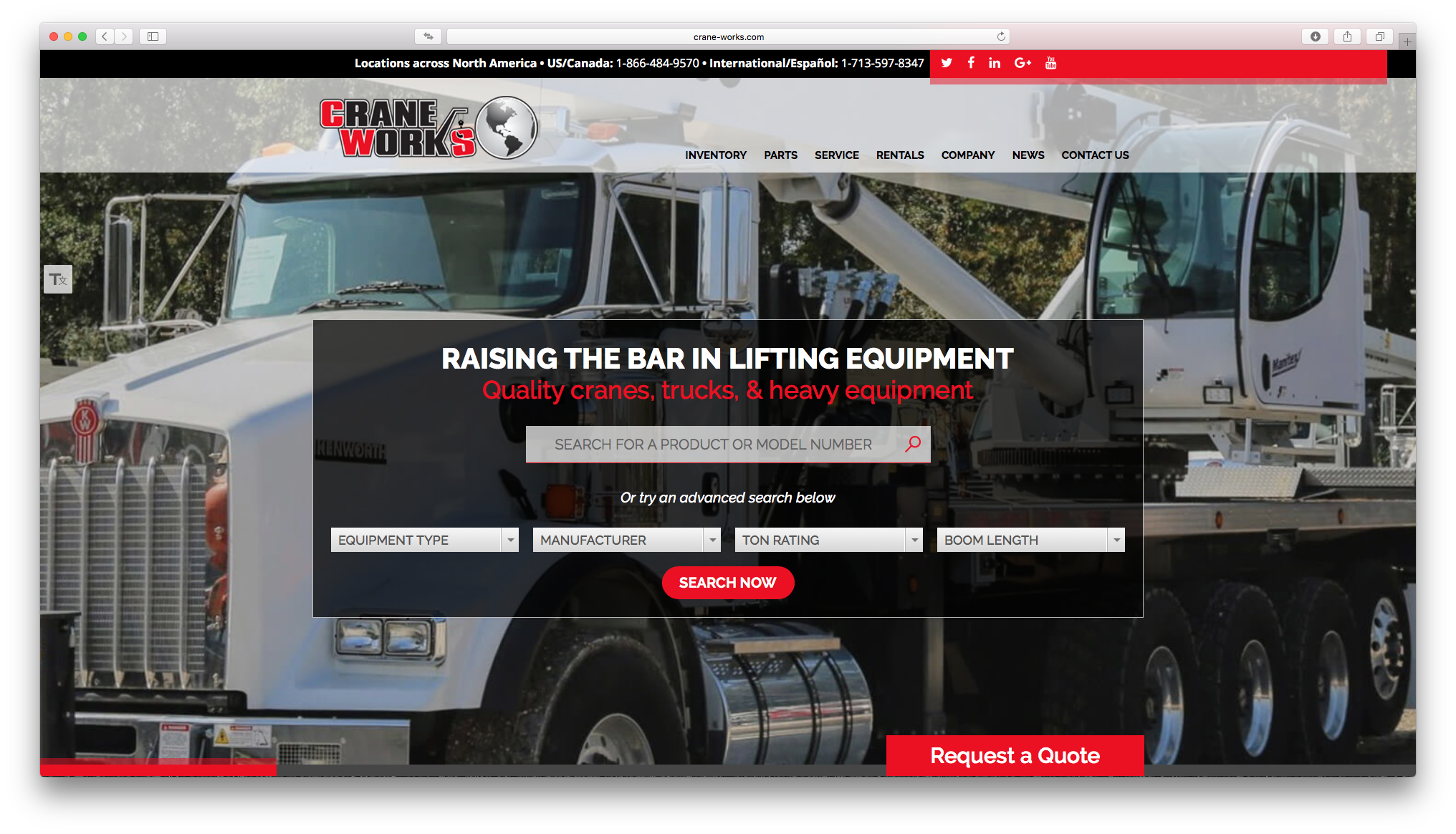 CraneWorks website