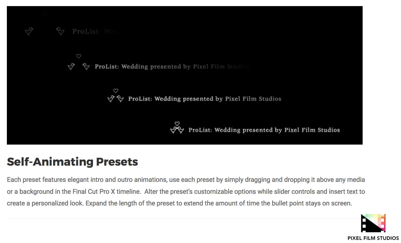 ProList Wedding - Pixel Film Studios Plugins - Final Cut Pro X Effects