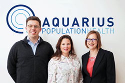 Aquarius Population Health’s SBRI team leads (L to R), Dr Michael Harvey, Dr Elisabeth Adams, Dr Susie Huntington