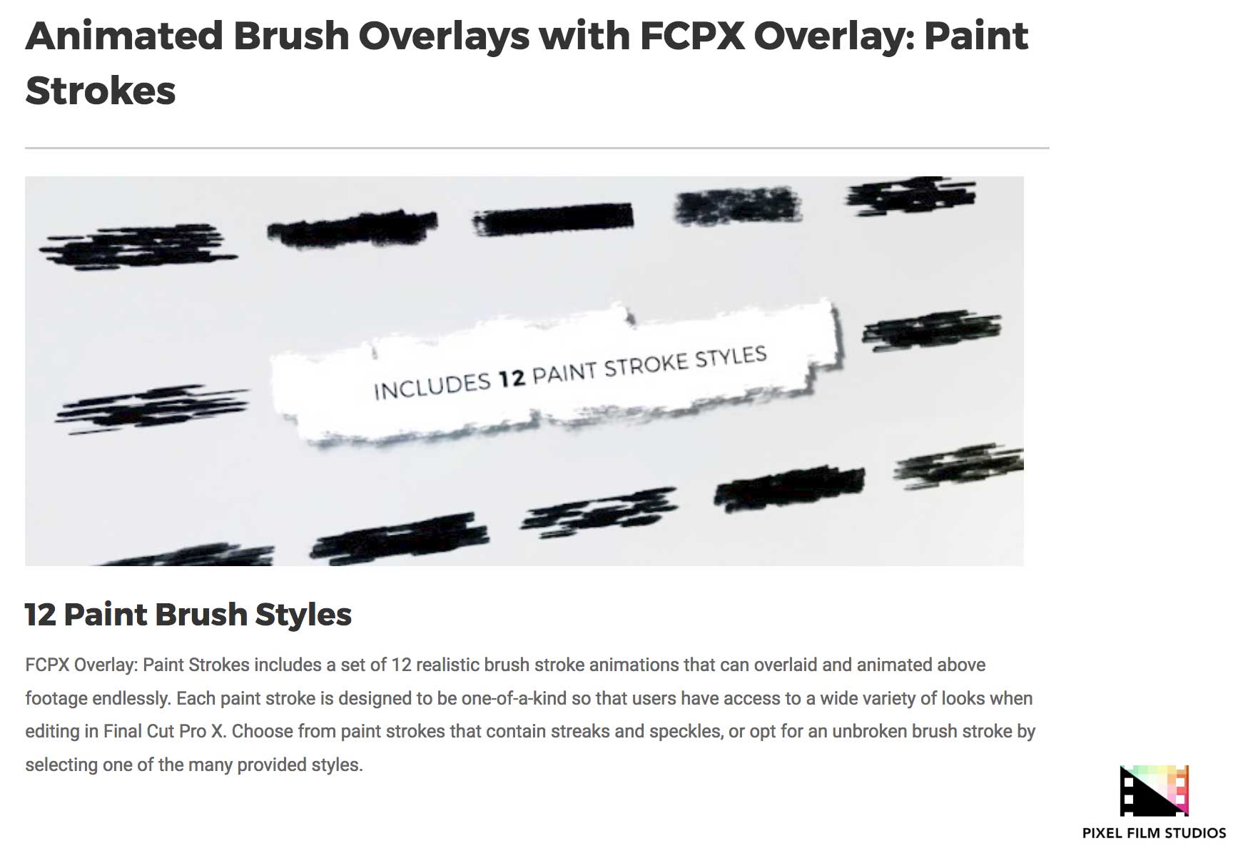 FCPX Overlay Paint Strokes - Pixel Film Studios - FCPX Plugins