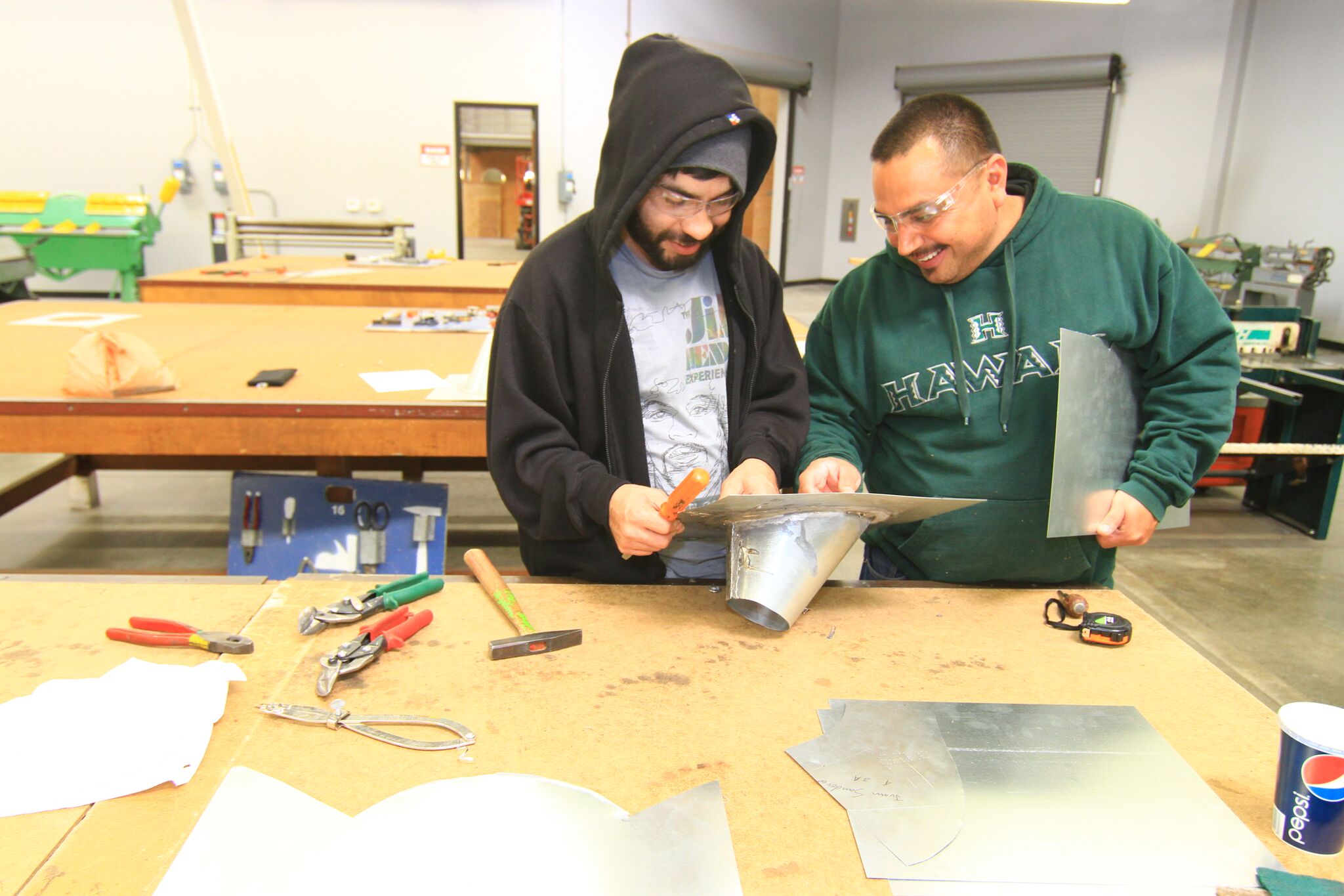 SMW104 apprentices working on project in class.