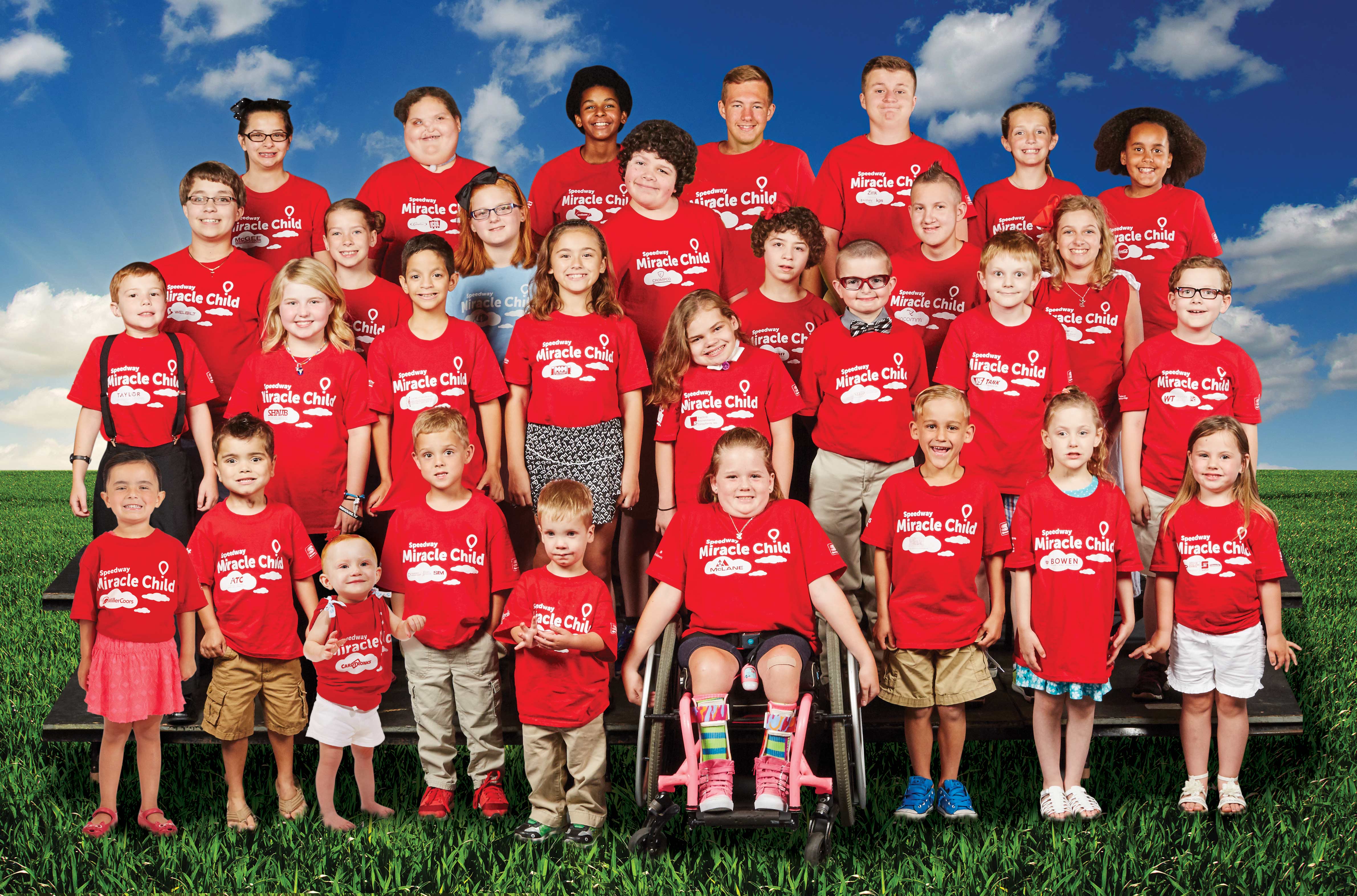 These 31 Speedway Miracle Children represent all those who benefit from donations to their CMN member hospitals