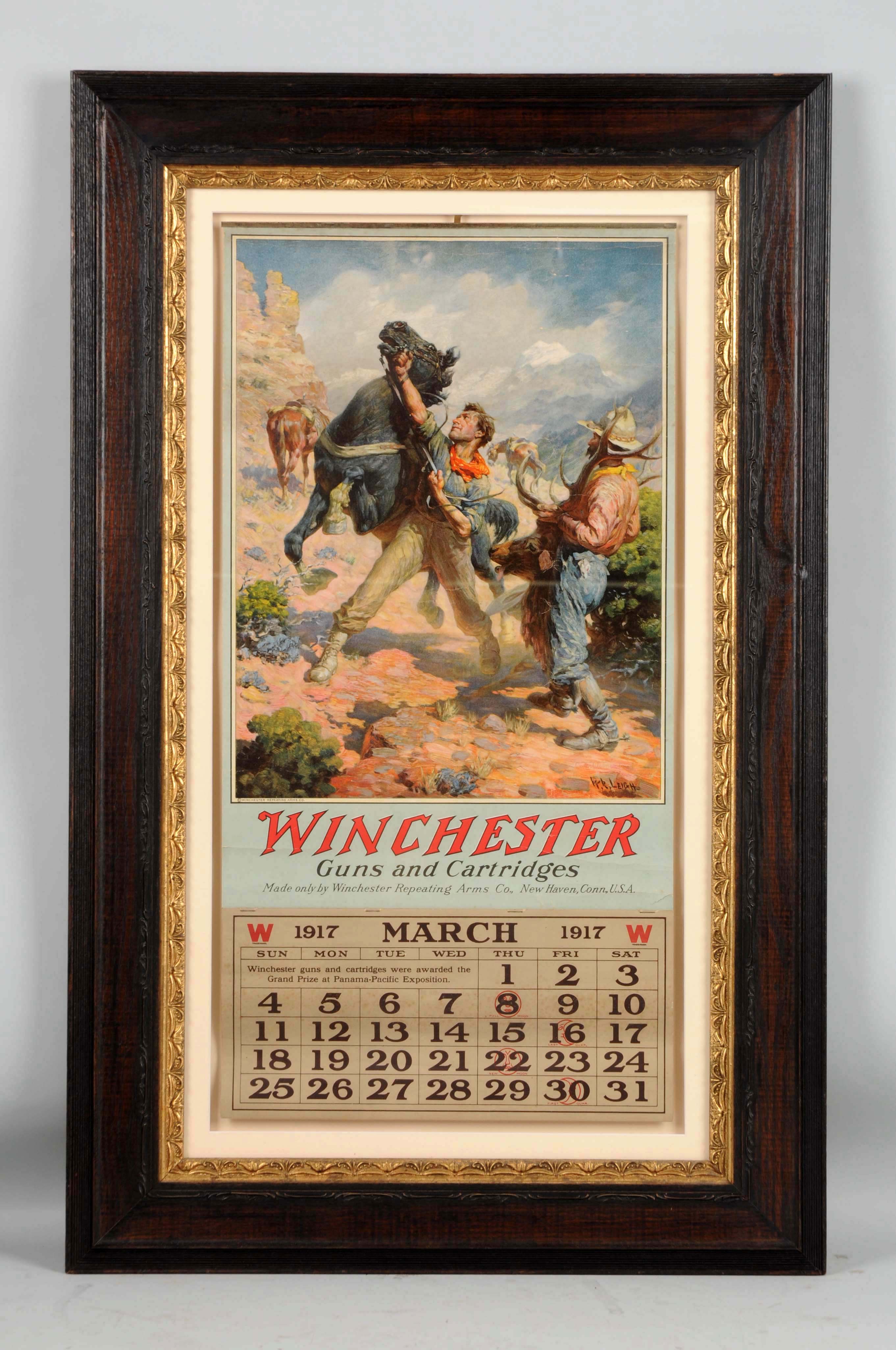 1917 Winchester Advertising Calendar, estimated at $3,000-6,000.