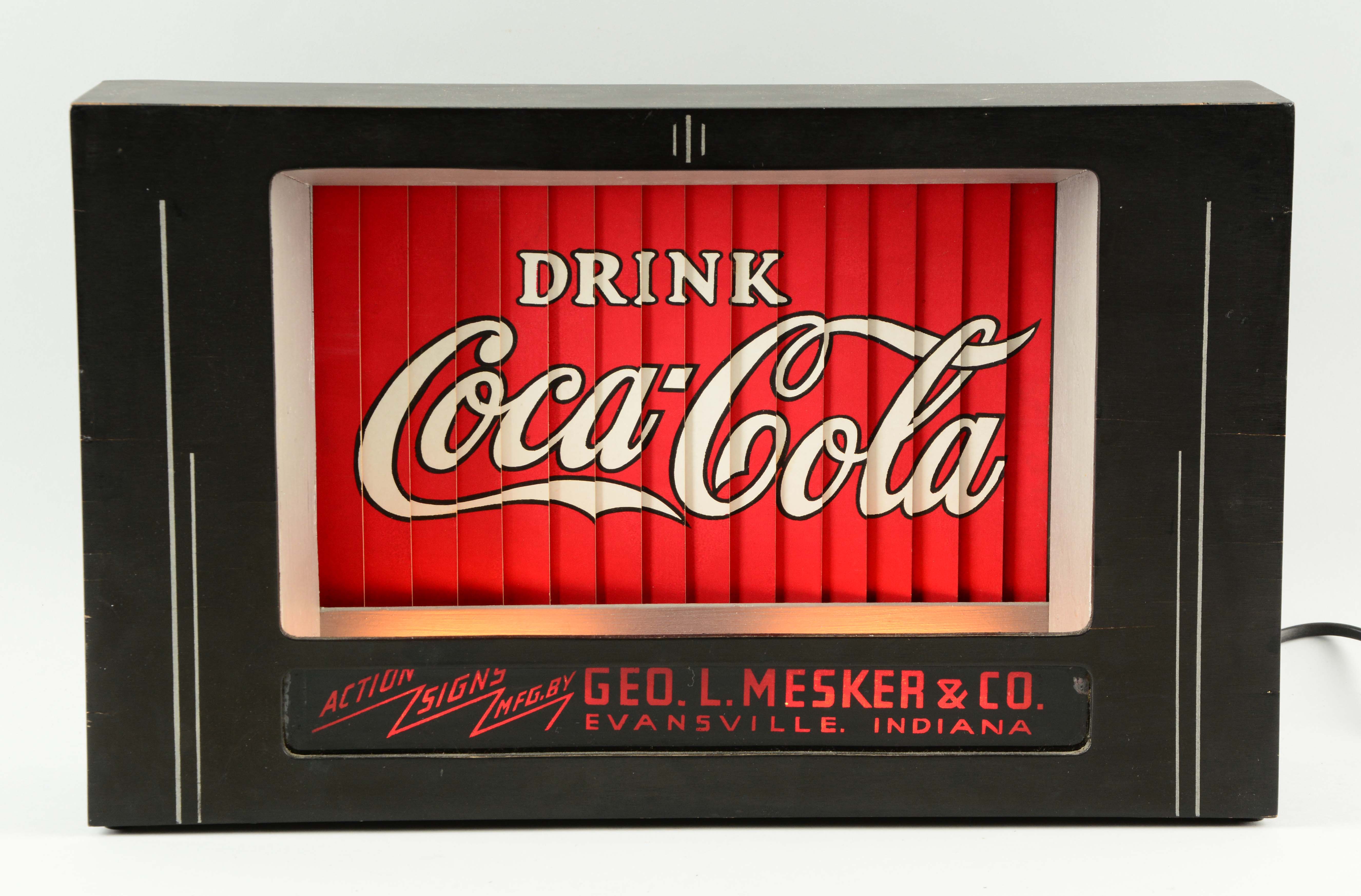 Circa 1930s Coca-Cola Lighted Action Sign, estimated at $6,000-12,000.