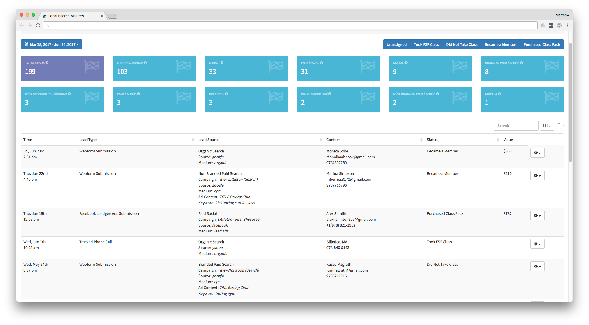 LSM Lead Tracking Software