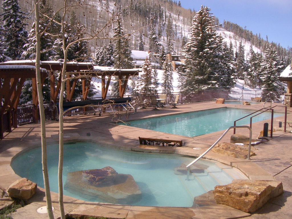 The year-round pool and hot tub at the Antlers at Vail is one of the hotel’s many amenities and a great place for taking a soak after a long day enjoying the “freshies” on the slopes.