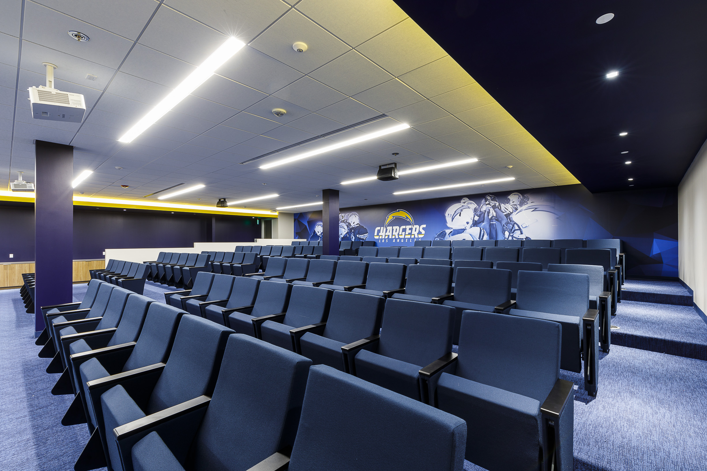 The offensive and defensive meeting rooms are included for the teams to review and strategize.