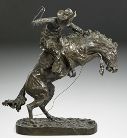 The Broncho Buster, Frederic Remington, copyrighted 1895, cast #12, private collection