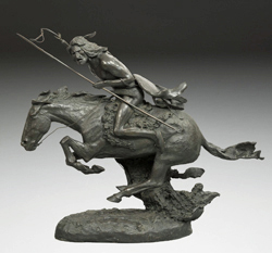 The Cheyenne, Frederic Remington, copyrighted 1901, cast #18, ca. 1905, private collection
