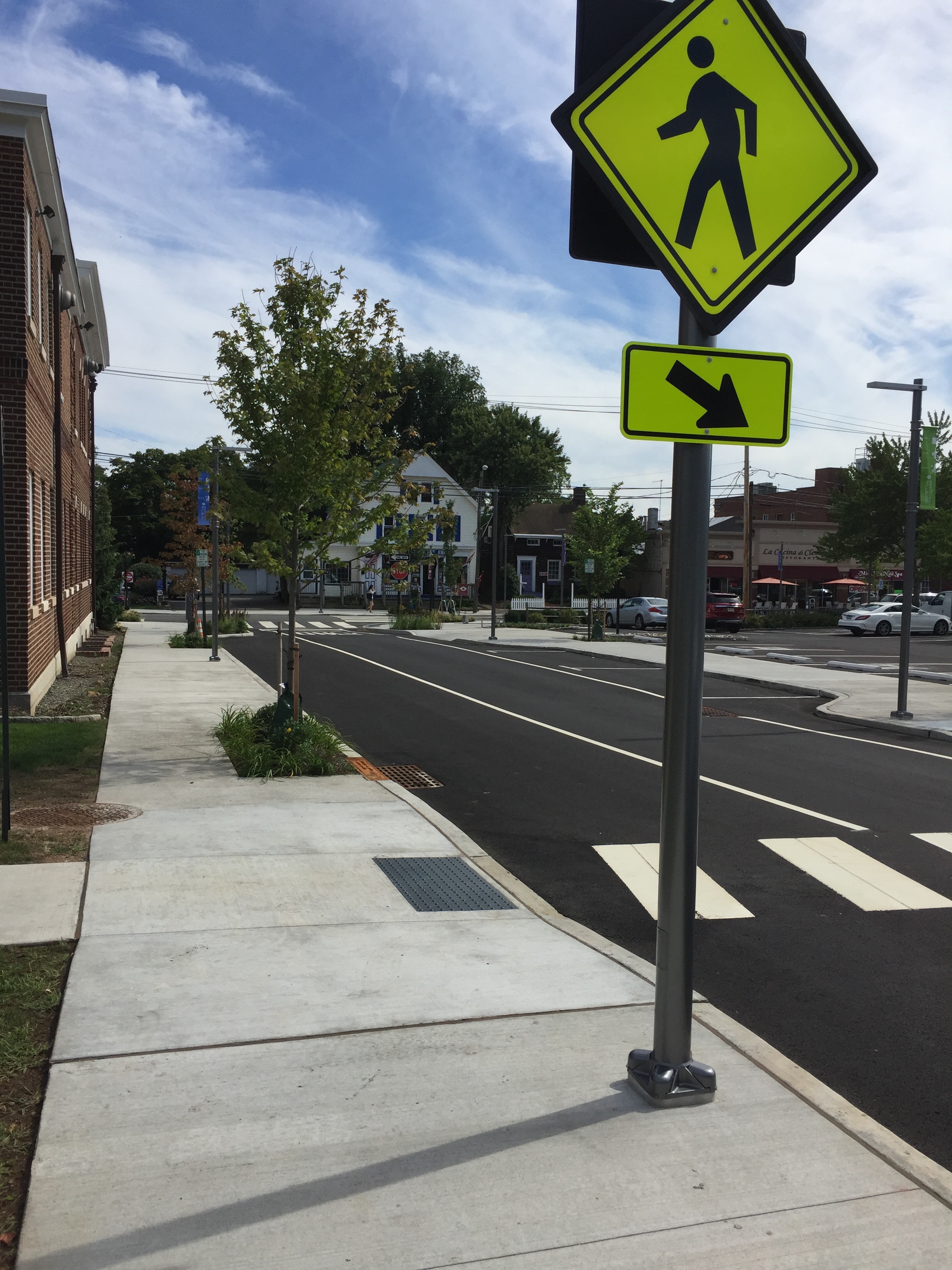 As part of the Complete Streets program, Millburn added ADA compliant ramps and shorter crosswalks for pedestrian safety.