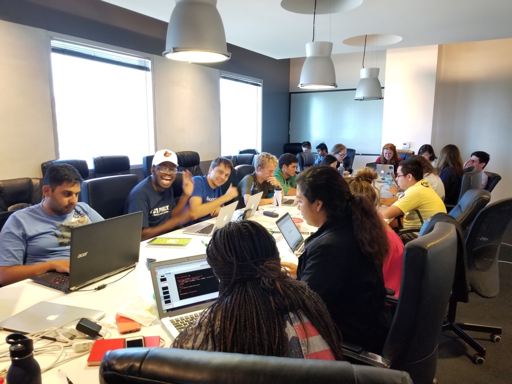 Summer Academy of Code - Los Angeles students working through coding challenges