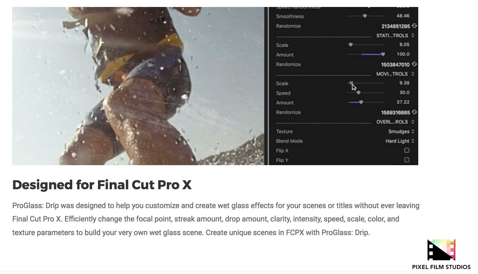 ProGlass Drip - FCPX Effects - Pixel Film Studios