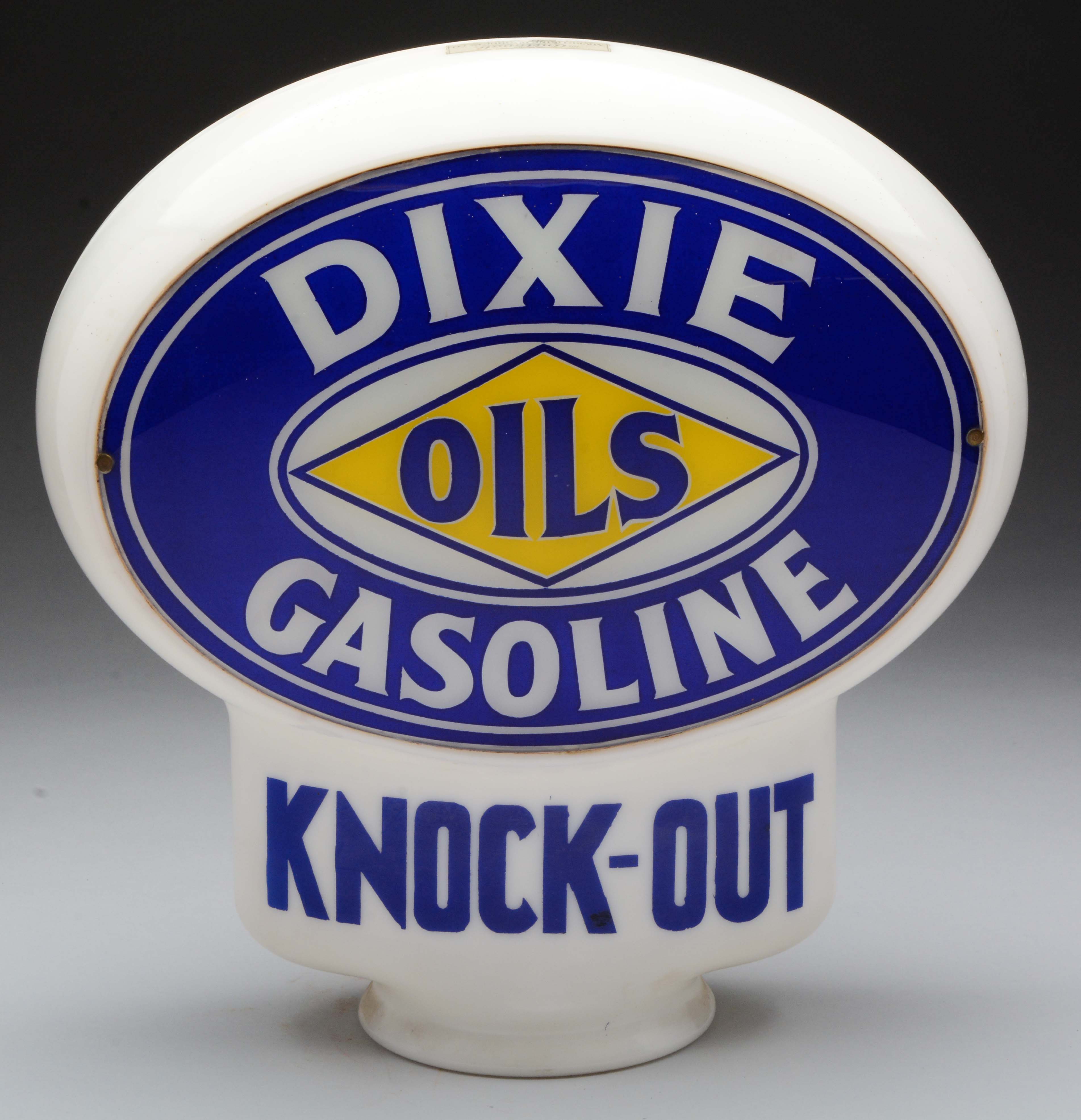 Dixie Gasoline Knock-Out Keyhole Globe, estimated at $7,000-12,000.