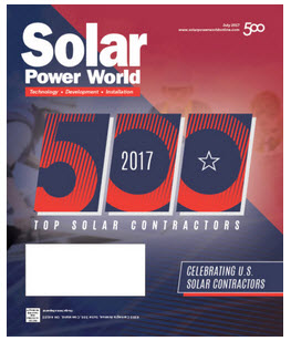 The 2017 Top Solar Contractors list features 500 of the top producing solar contractors in the United States.