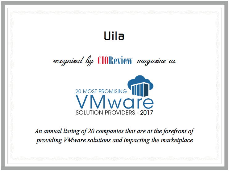 Uila selected as one of 20 Most Promising VMware Solution Providers - 2017