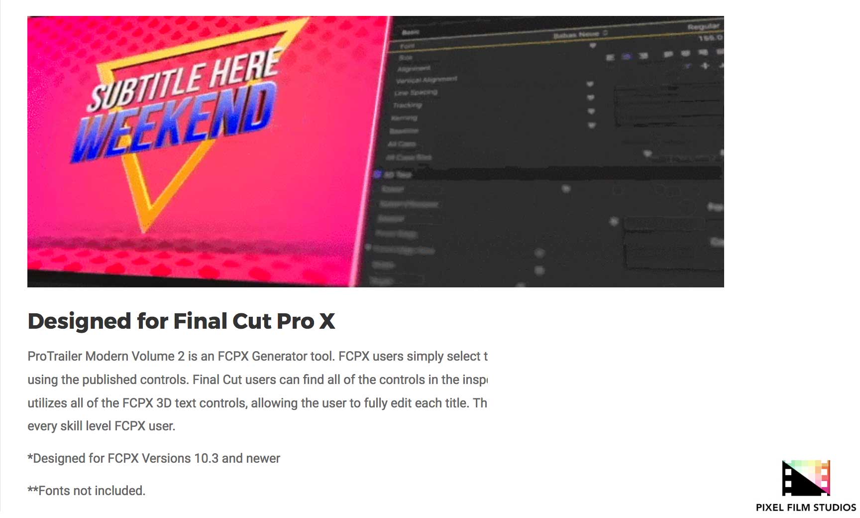 ProTrailer Modern Volume 2 - FCPX Effects - Pixel Film Studios