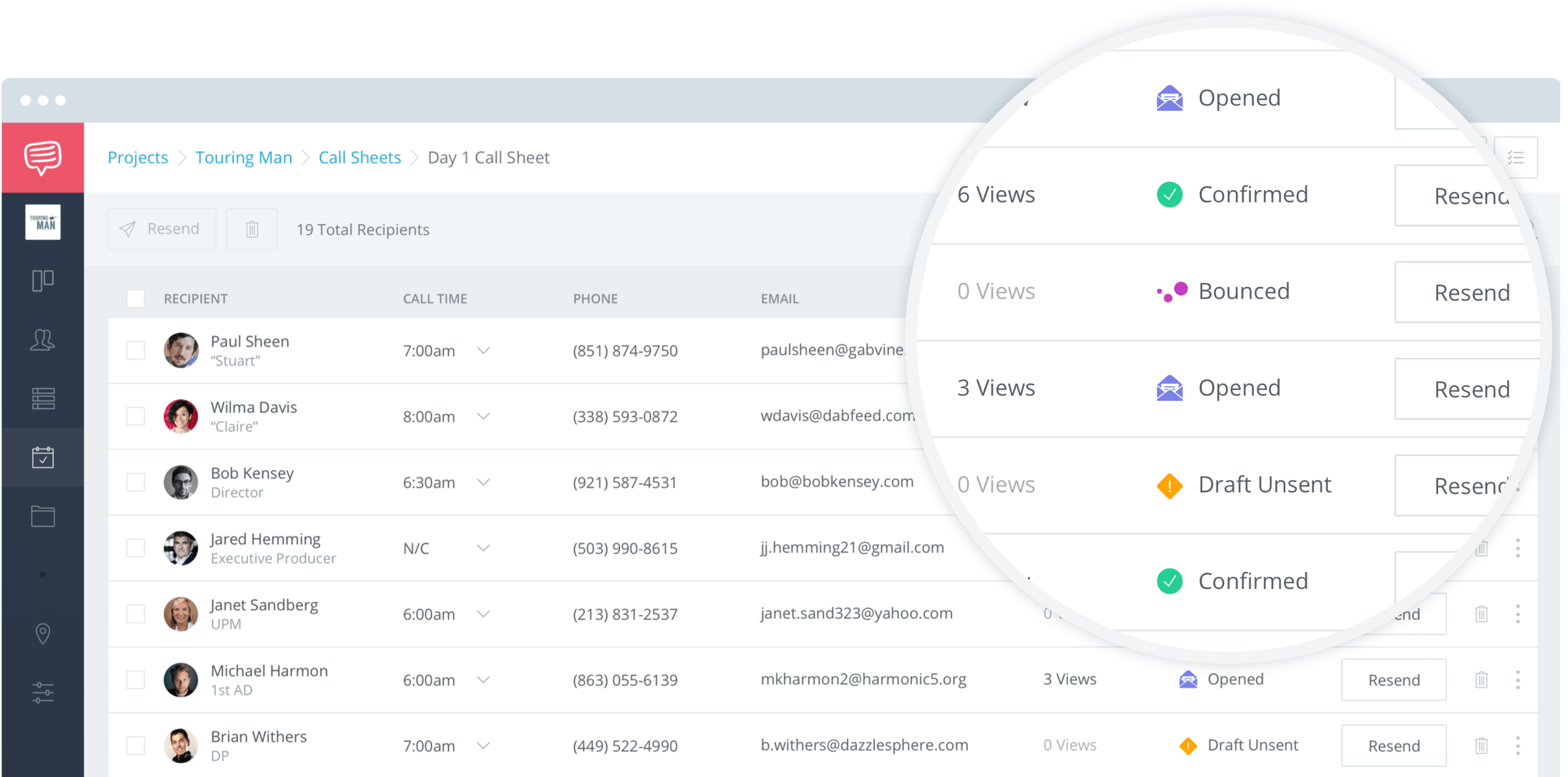 StudioBinder: Receive Call Sheet Confirmations on Your Dashboard