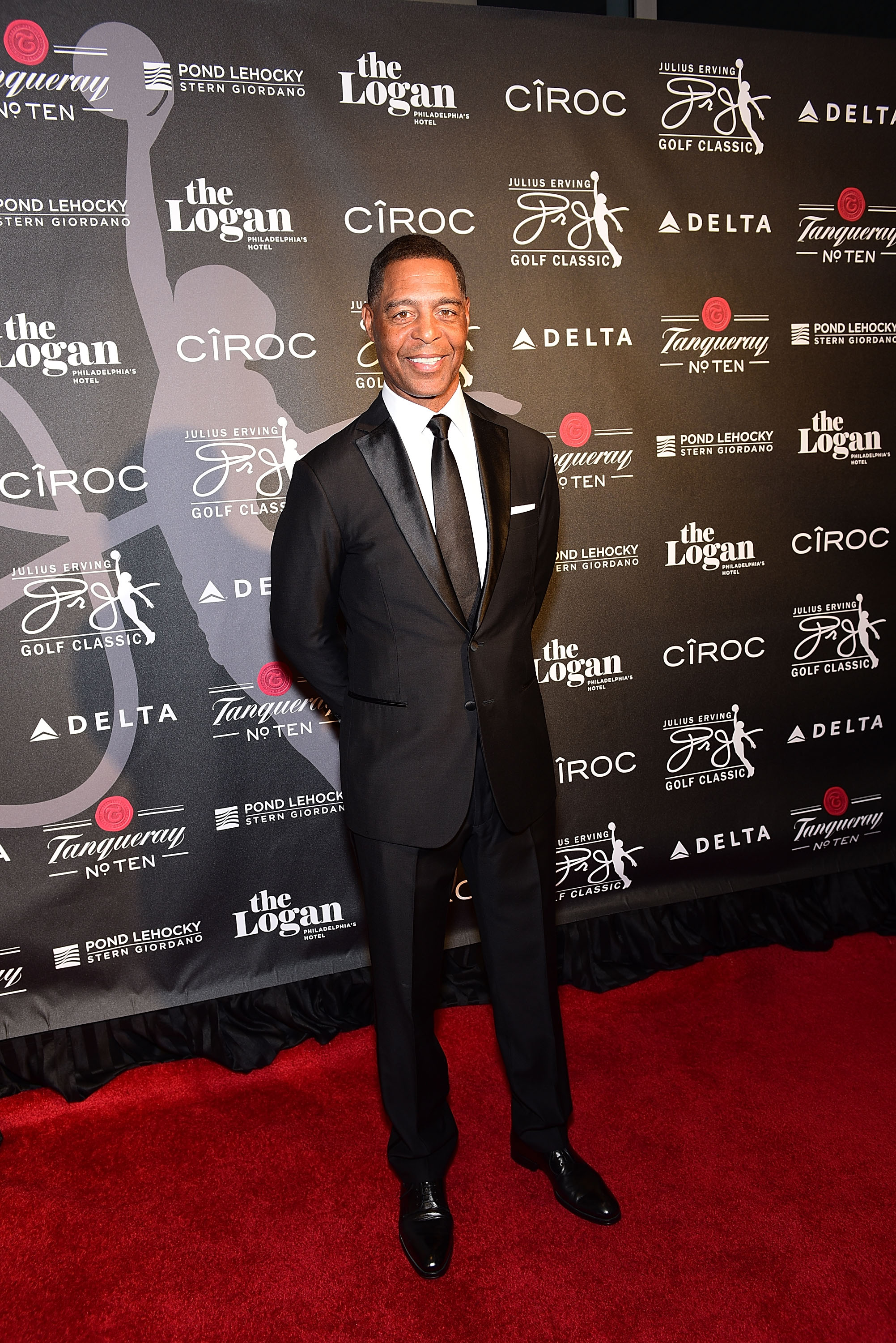 NFL Hall of Fame Star Marcus Allen walks the red carpet at The 2017 Julius Erving Golf Classic