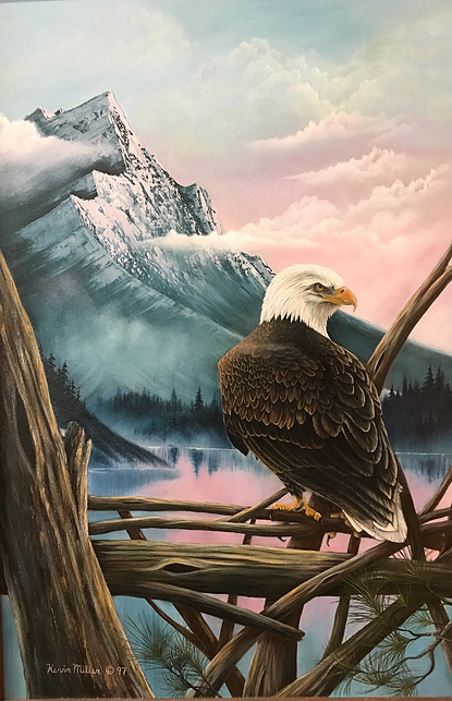 The detail on this bald eagle is spectacular and showcases the detail Kevin Miller puts in every painting.