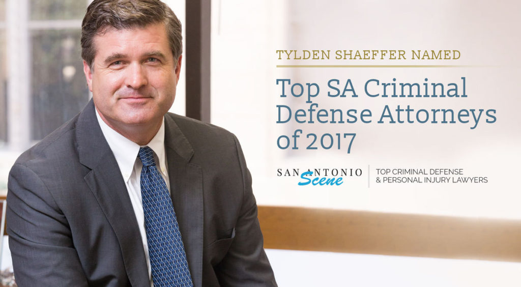 Tylden Shaeffer awared top San Antonio SA Criminal Defense Attorney by S.A. Scene