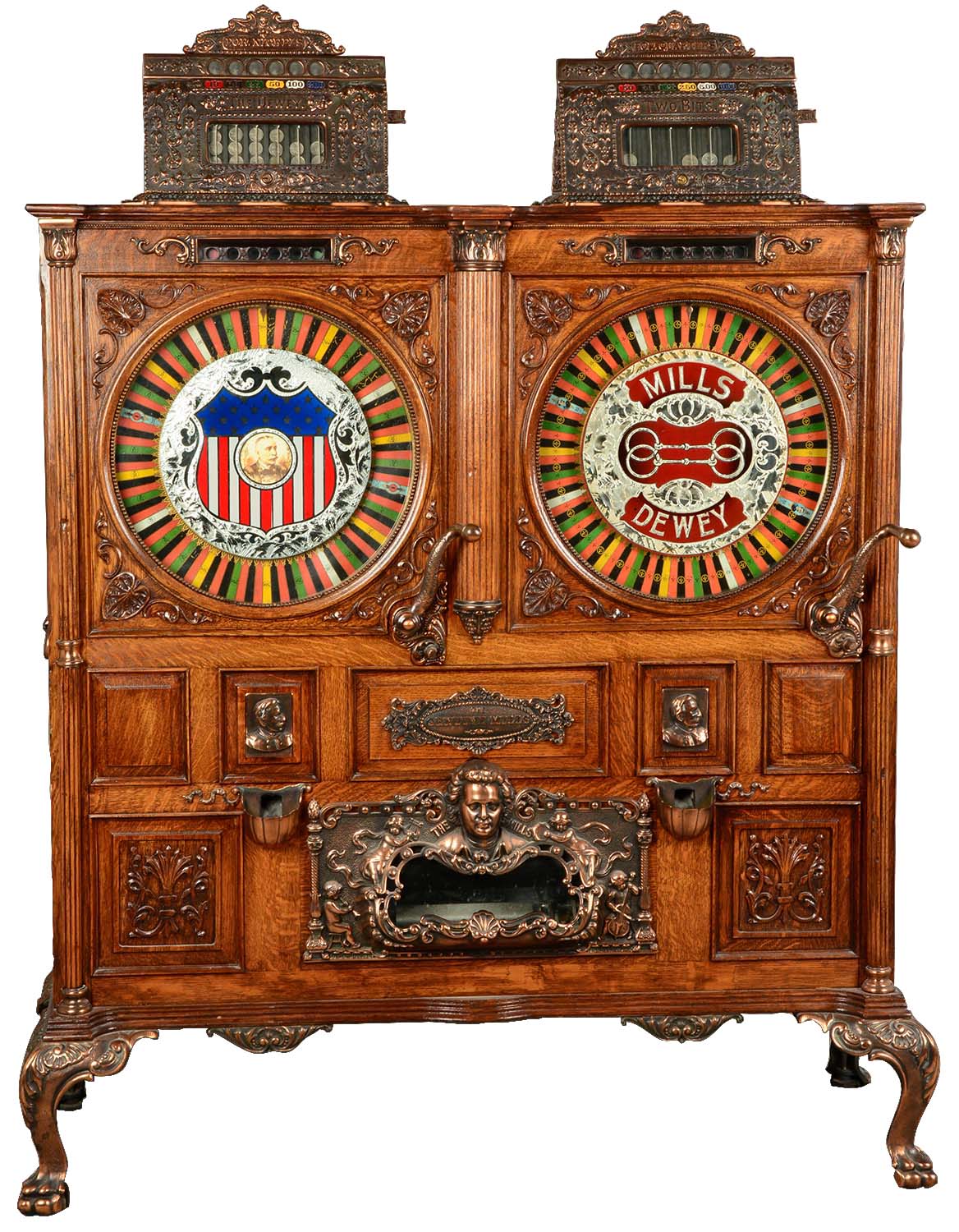 5¢-25¢ Mills Double Dewey Two Bits Slot Machine, estimated at $60,000-90,000.