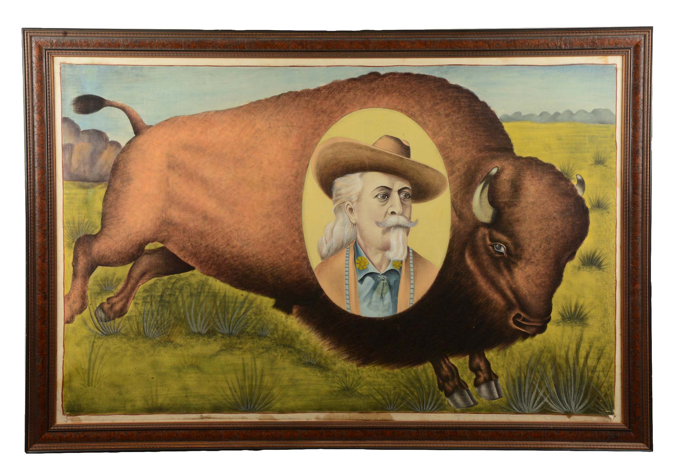 Buffalo Bill Wild West Painted Linen Banner, estimated at $15,000-25,000.