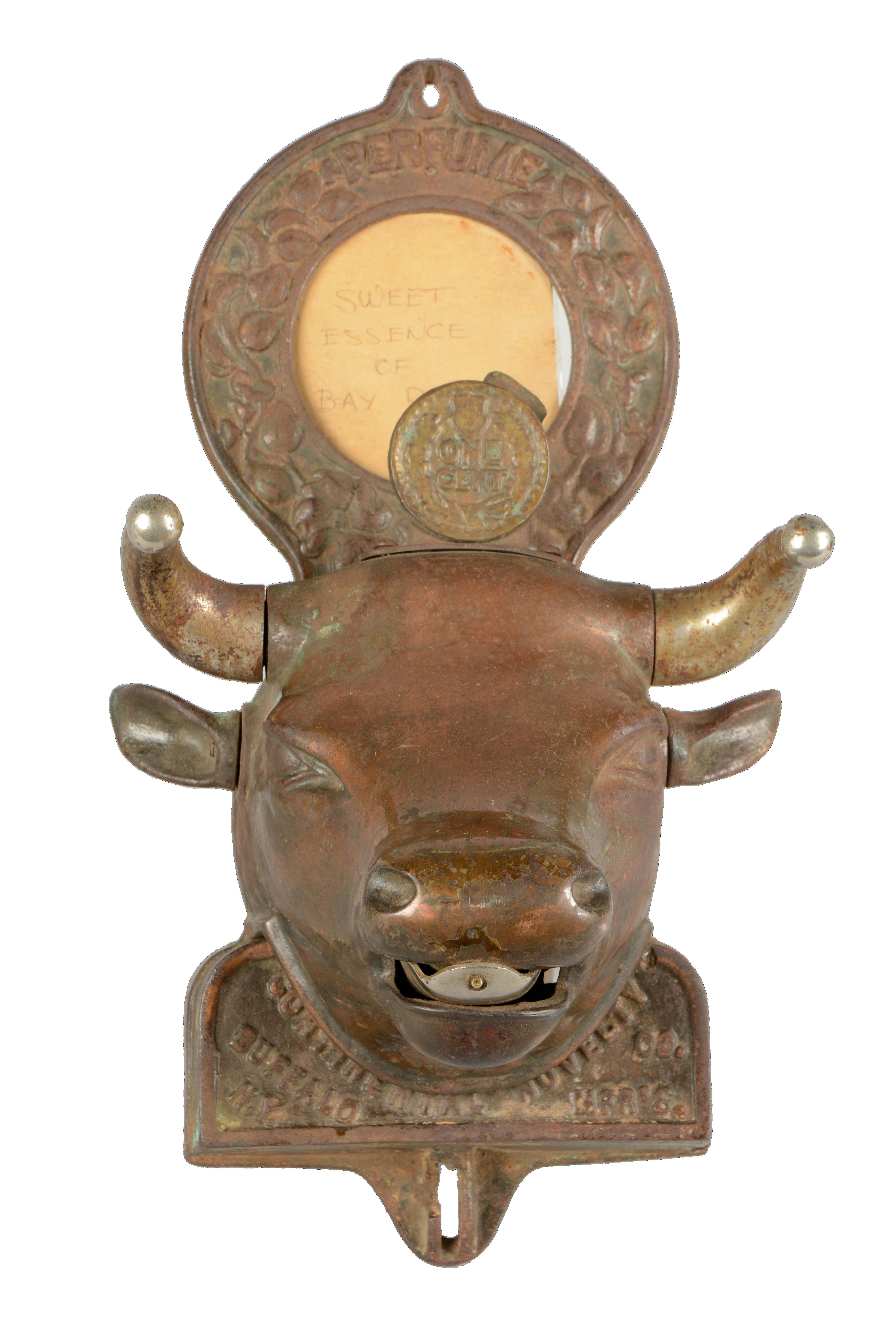 1¢ Continental Novelty Bull's Head Perfume Dispenser, estimated at $3,000-7,000.