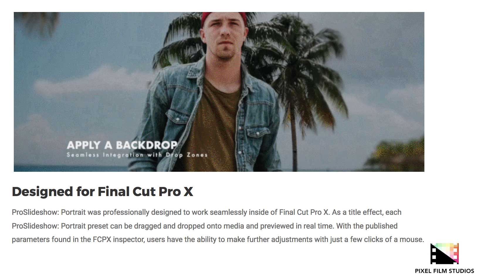 ProSlideshow Portrait - Pixel Film Studios - FCPX Effects