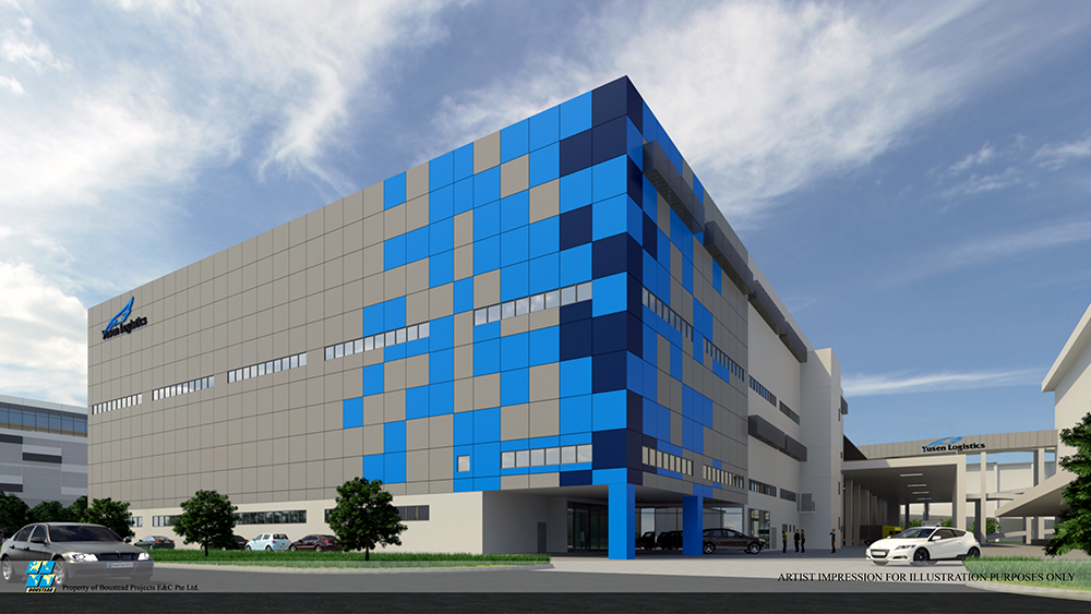 Yusen Logistics’ Tuas, Singapore warehouse, features an automated storage and retrieval system.