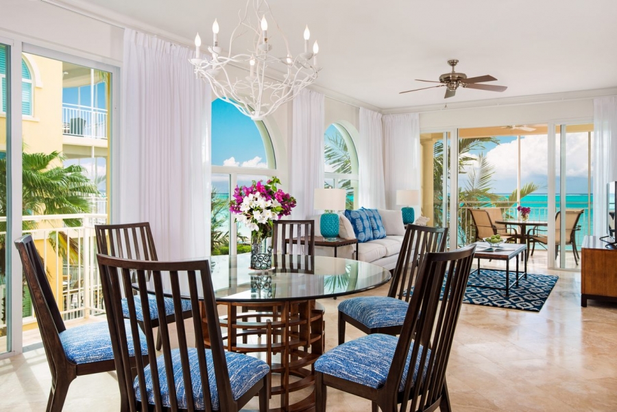 The Tuscany's open concept dining and living spaces are lovely.