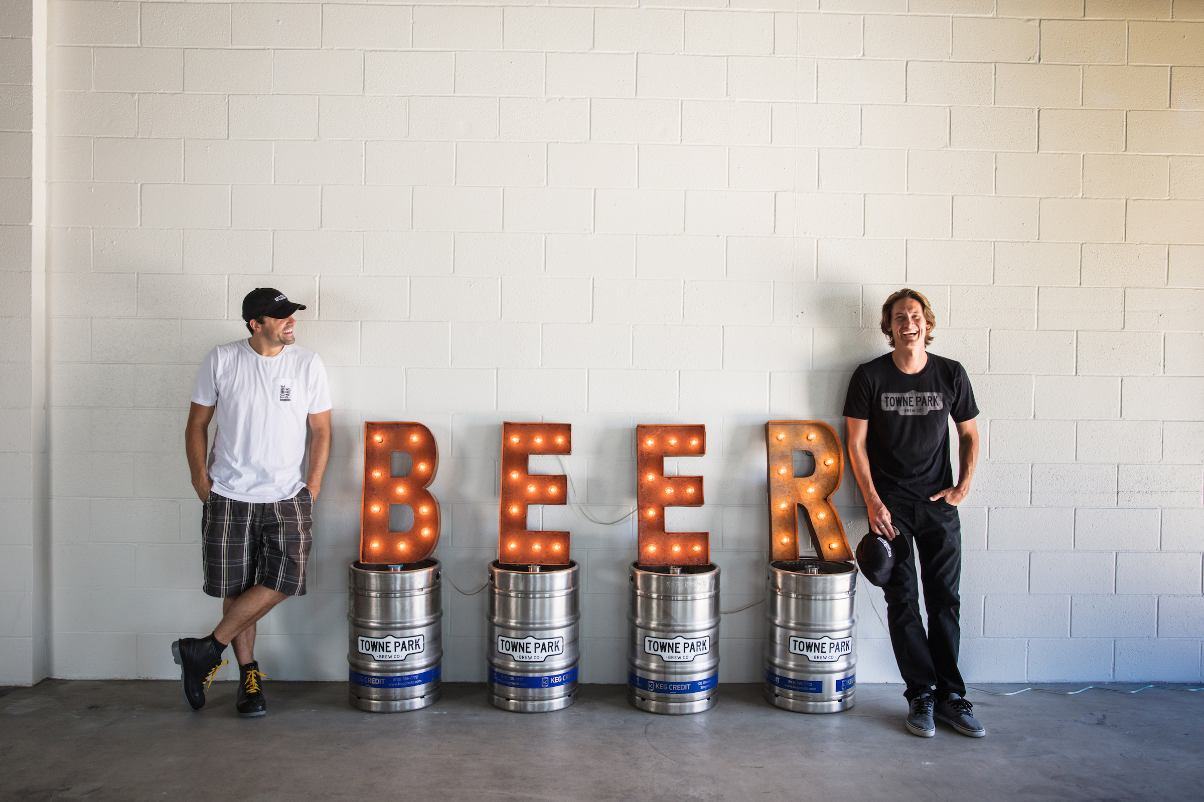 Head Brewer, Jeremy Mayo with Towne Park Founder Brett Lawrence