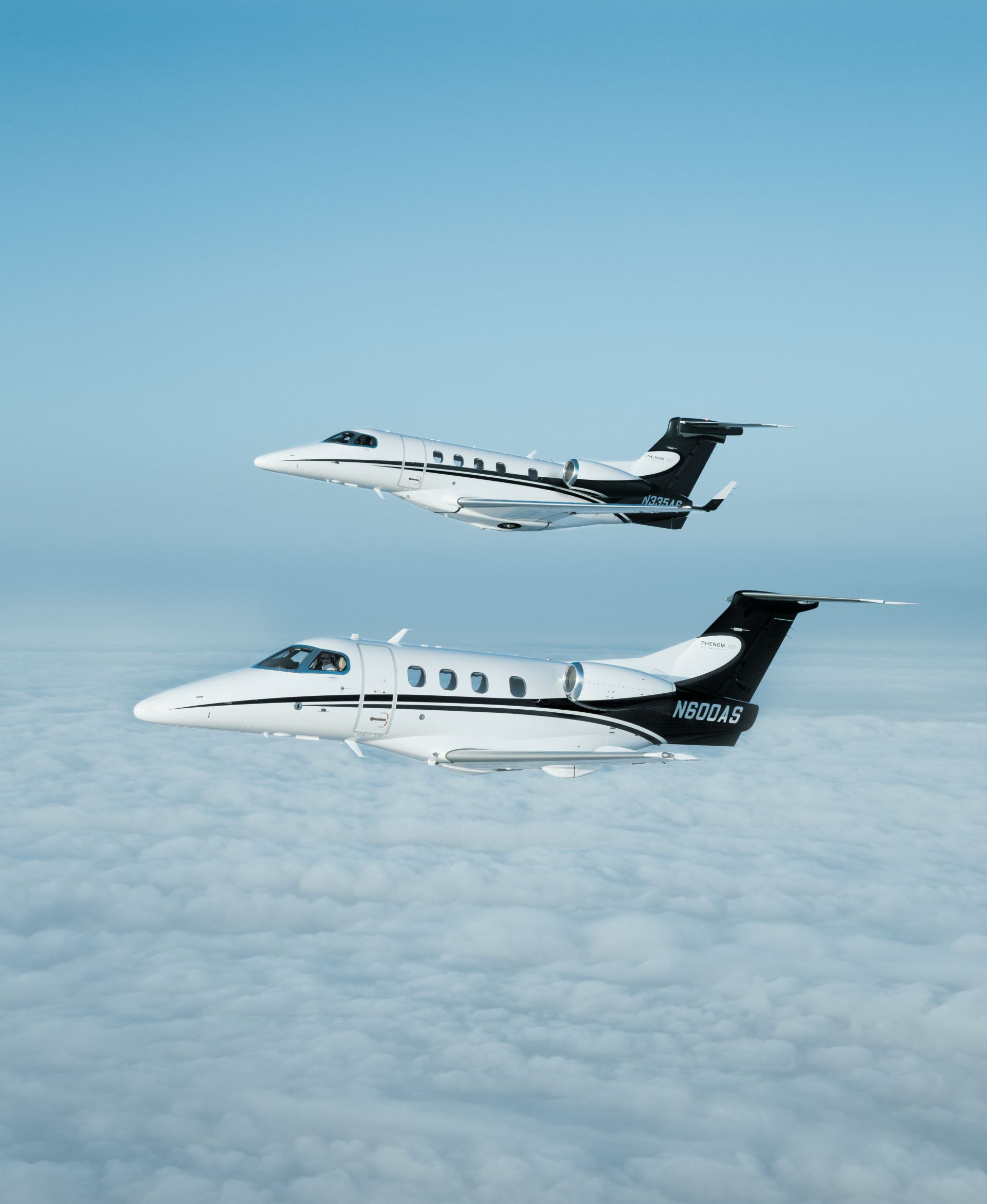 An Embraer Phenom 100 and Phenom 300 in the Executive AirShare fleet