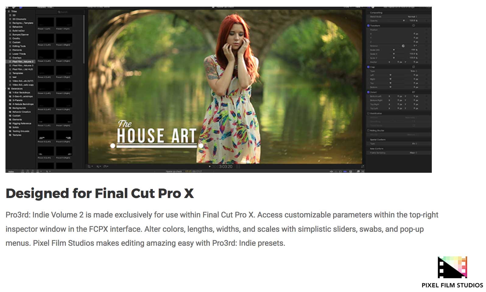 Pro3rd Indie Volume 2 - Pixel Film Effects - FCPX Plugins
