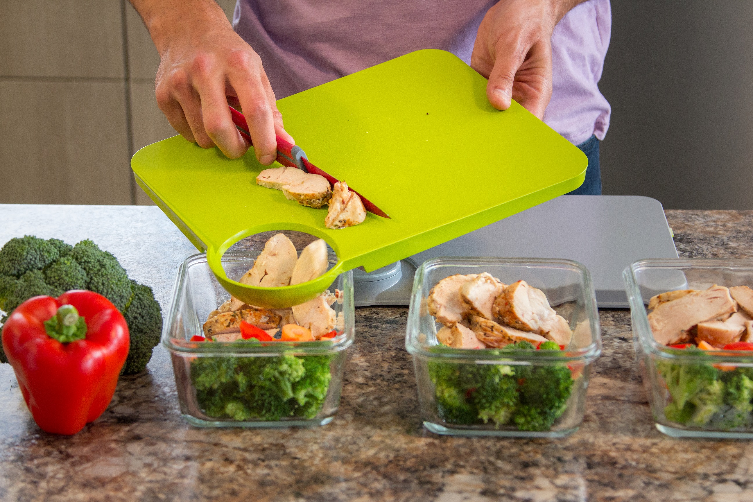 Weigh, portion, serve, and dispense food, all on the same board.