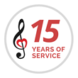 Children's Music Fund 15th Year of Service Logo