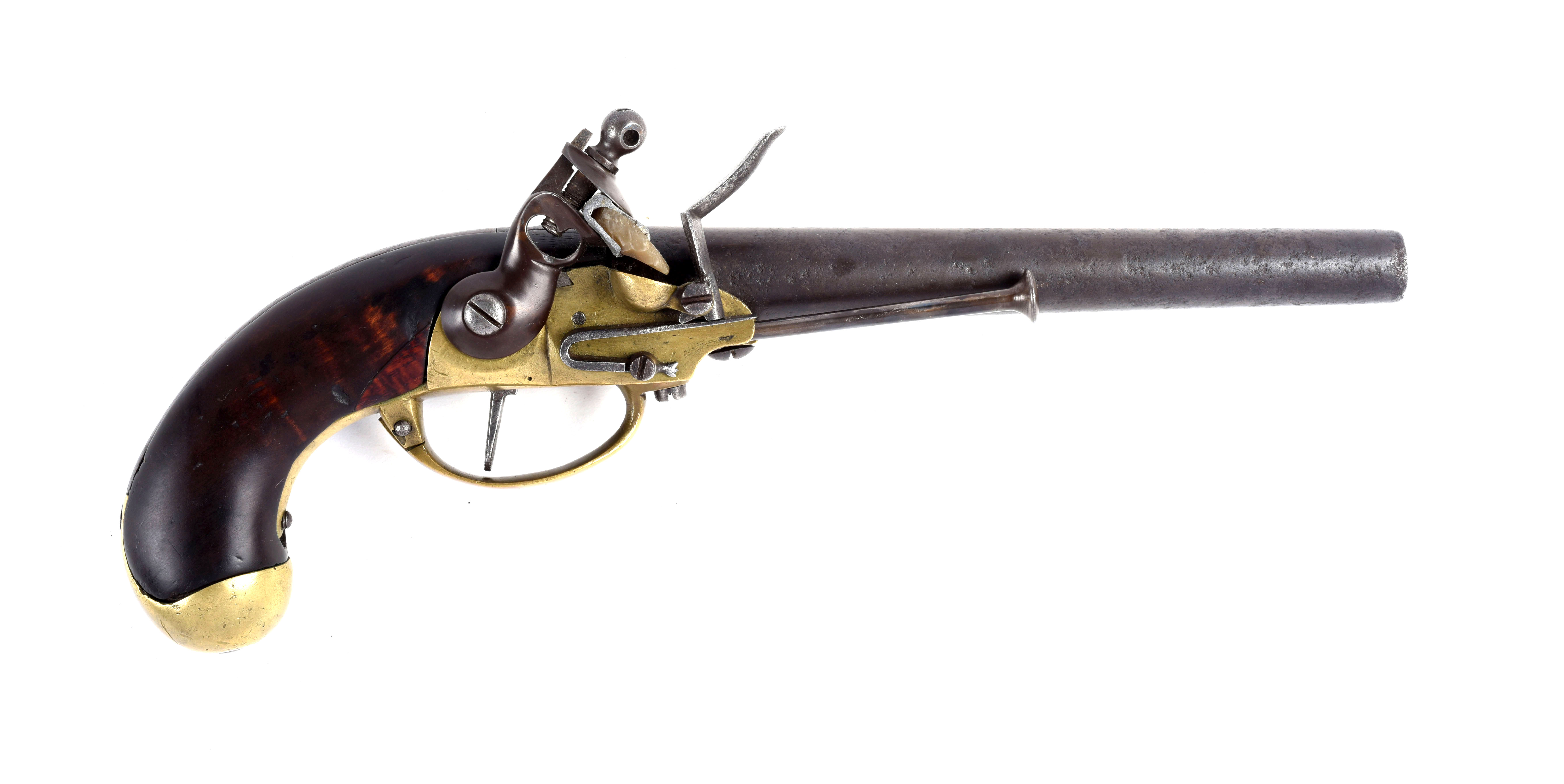 U.S. Model 1799 First Contract North & Cheney Flintlock Single Shot Martial Pistol, SN. 390, estimated at $50,000-70,000.