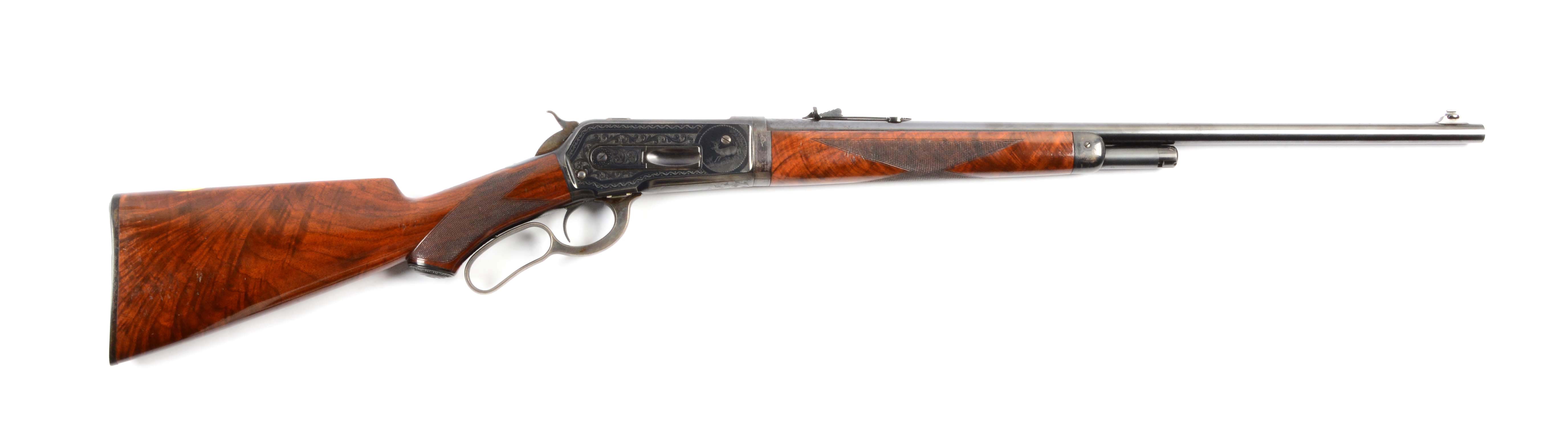 Exquisite Deluxe Factory Engraved Winchester Model 1886 Lever Action Rifle, estimated at $30,000-50,000.