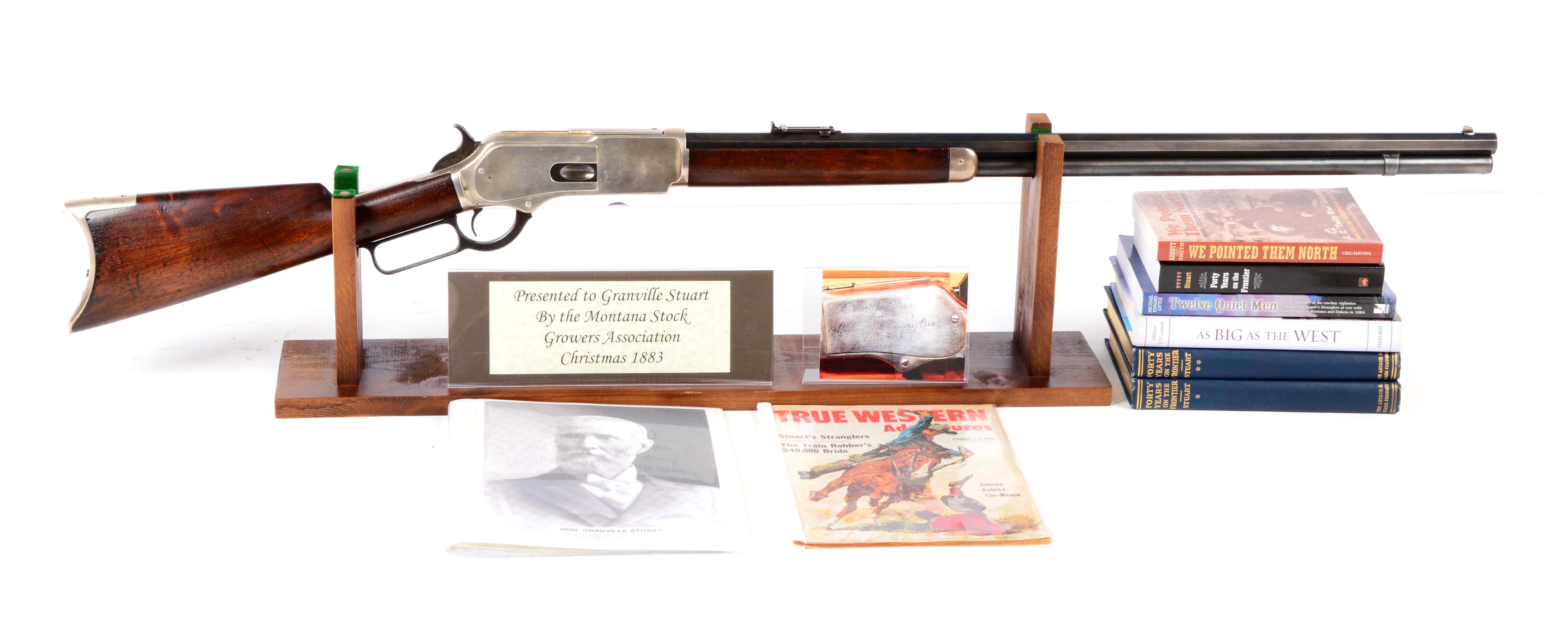 Granville Stuart Documented Winchester Model 1876 Rifle, estimated at $20,000-40,000.